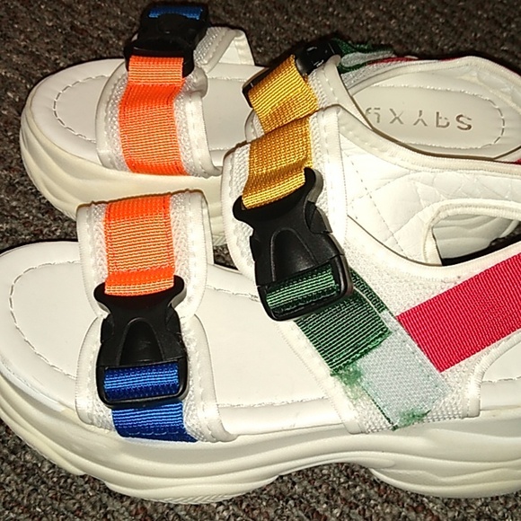 Ladies colorful platform sandals - Picture 4 of 4